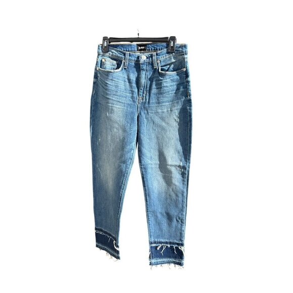 Hudson Women's Zoeey Straight High Rise Frayed Cropped Jeans - Picture 4 of 16